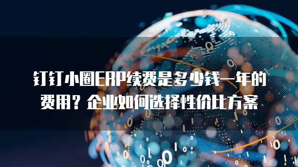 钉钉小圈ERP续费是多少钱一年的费用?企业如何选择性价比方案