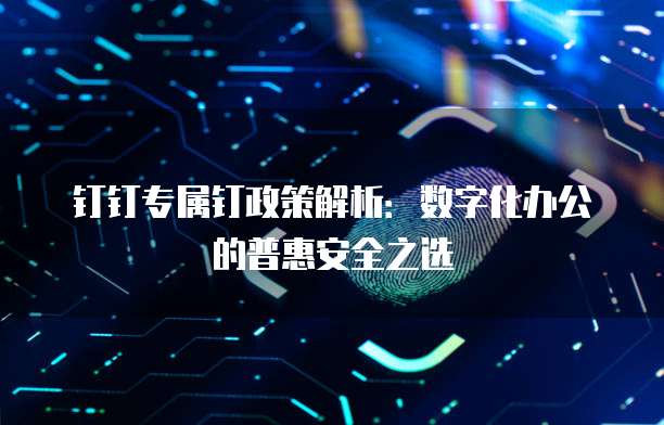 钉钉专属钉政策解析:数字化办公的普惠安全之选
