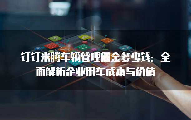 钉钉米腾车辆管理佣金多少钱:全面解析企业用车成本与价值