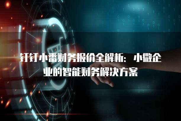 钉钉小番财务报价全解析:小微企业的智能财务解决方案