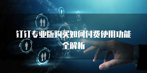 钉钉专业版购买如何付费使用功能全解析