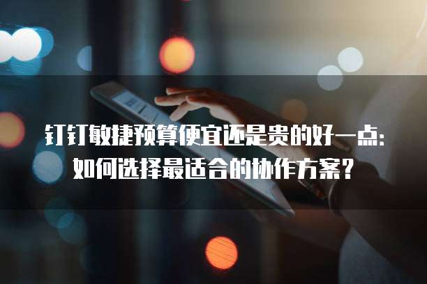 钉钉敏捷预算便宜还是贵的好一点:如何选择最适合的协作方案?