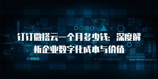 钉钉微搭云一个月多少钱:深度解析企业数字化成本与价值