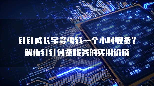 钉钉成长宝多少钱一个小时收费?解析钉钉付费服务的实用价值