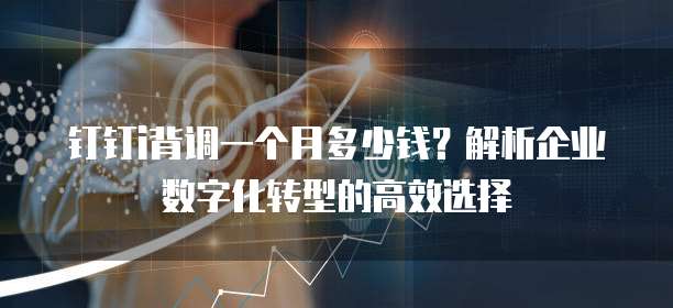 钉钉i背调一个月多少钱?解析企业数字化转型的高效选择