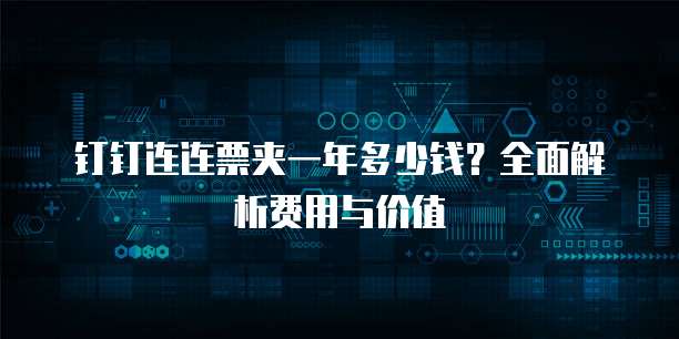 钉钉连连票夹一年多少钱?全面解析费用与价值