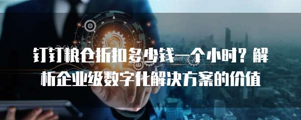 钉钉粮仓折扣多少钱一个小时?解析企业级数字化解决方案的价值