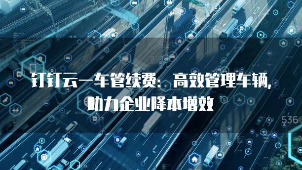 钉钉云一车管续费:高效管理车辆,助力企业降本增效