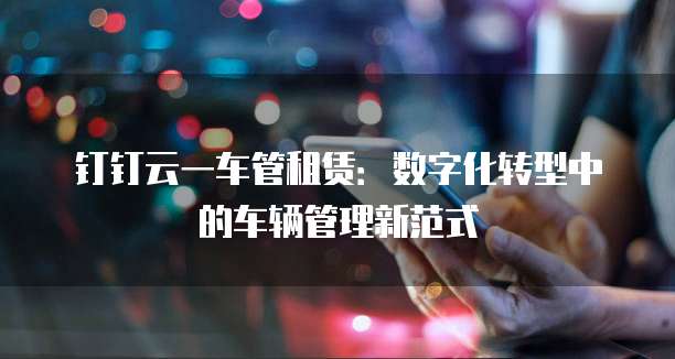 钉钉云一车管租赁：数字化转型中的车辆管理新范式