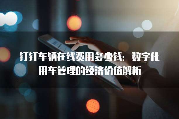钉钉车辆在线费用多少钱:数字化用车管理的经济价值解析