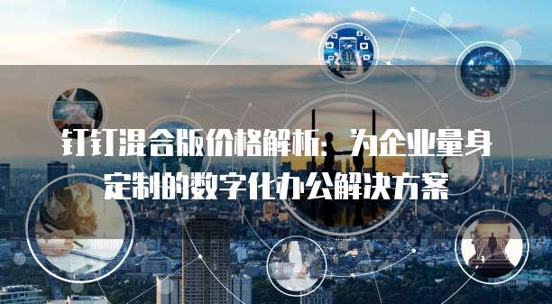 钉钉混合版价格解析:为企业量身定制的数字化办公解决方案