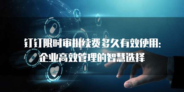 钉钉限时审批续费多久有效使用:企业高效管理的智慧选择