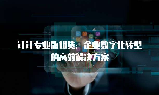 钉钉专业版租赁:企业数字化转型的高效解决方案