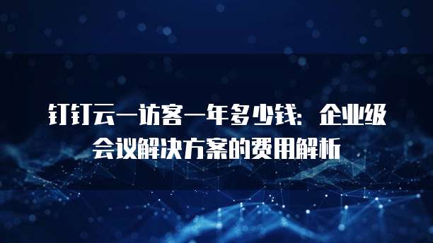 钉钉云一访客一年多少钱:企业级会议解决方案的费用解析