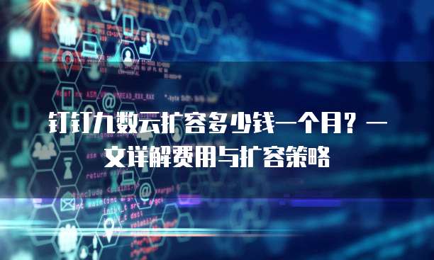 钉钉九数云扩容多少钱一个月？一文详解费用与扩容策略