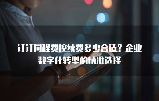 钉钉同程费控续费多少合适?企业数字化转型的精准选择