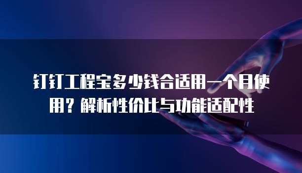 钉钉工程宝多少钱合适用一个月使用?解析性价比与功能适配性