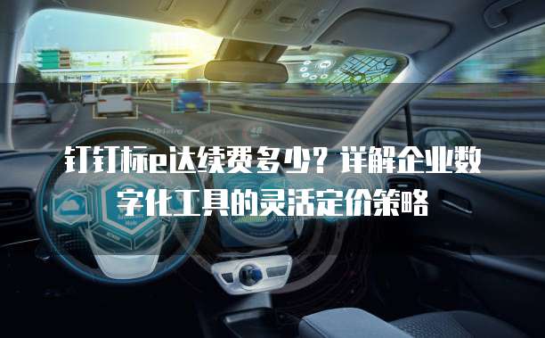 钉钉标e达续费多少?详解企业数字化工具的灵活定价策略