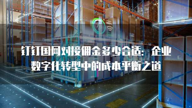 钉钉国网对接佣金多少合适：企业数字化转型中的成本平衡之道