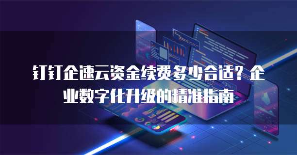 钉钉企速云资金续费多少合适?企业数字化升级的精准指南