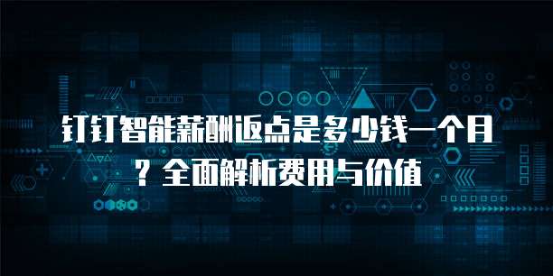 钉钉智能薪酬返点是多少钱一个月?全面解析费用与价值