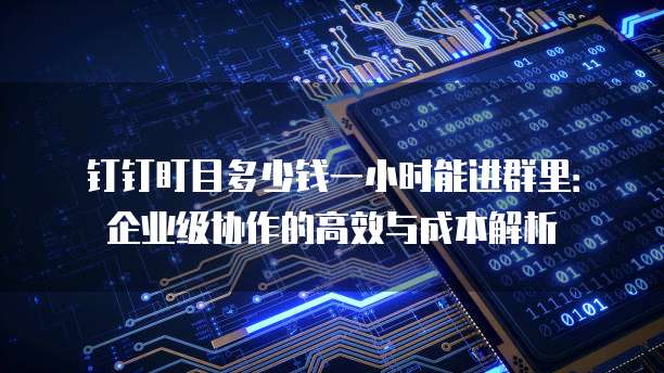 钉钉盯目多少钱一小时能进群里:企业级协作的高效与成本解析