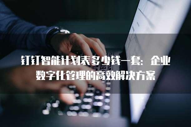 钉钉智能计划表多少钱一套:企业数字化管理的高效解决方案