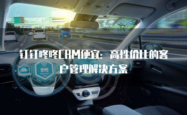 钉钉咚咚CRM便宜:高性价比的客户管理解决方案