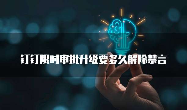 钉钉限时审批升级要多久解除禁言