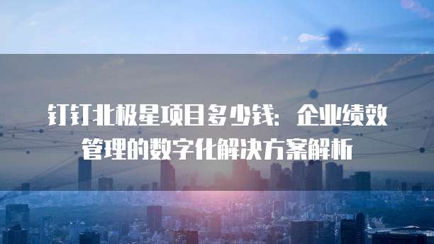 钉钉北极星项目多少钱:企业绩效管理的数字化解决方案解析