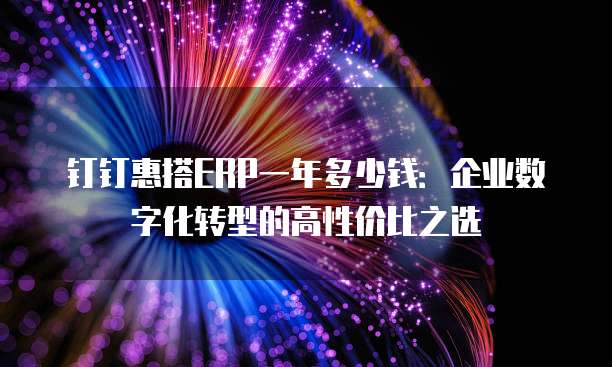 钉钉惠搭ERP一年多少钱:企业数字化转型的高性价比之选