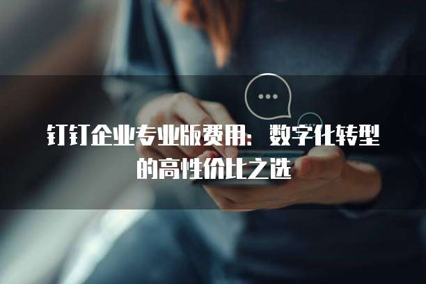 钉钉企业专业版费用:数字化转型的高性价比之选