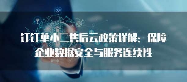钉钉单小二售后云政策详解:保障企业数据安全与服务连续性