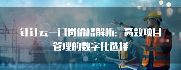 钉钉云一门岗价格解析:高效项目管理的数字化选择