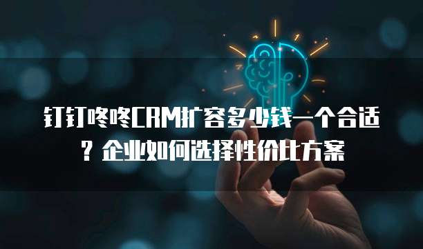 钉钉咚咚CRM扩容多少钱一个合适?企业如何选择性价比方案