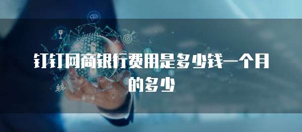 钉钉网商银行费用是多少钱一个月的多少