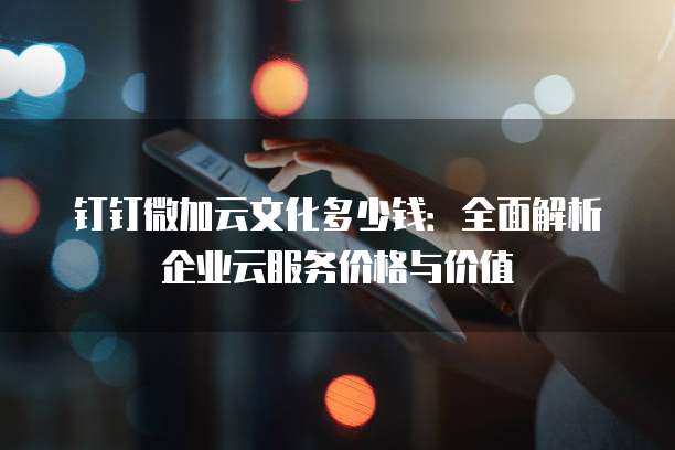 钉钉微加云文化多少钱:全面解析企业云服务价格与价值