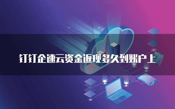 钉钉企速云资金返现多久到账户上