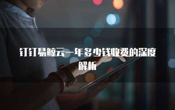 钉钉易鲸云一年多少钱收费的深度解析