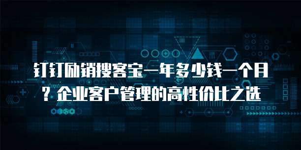 钉钉励销搜客宝一年多少钱一个月？企业客户管理的高性价比之选
