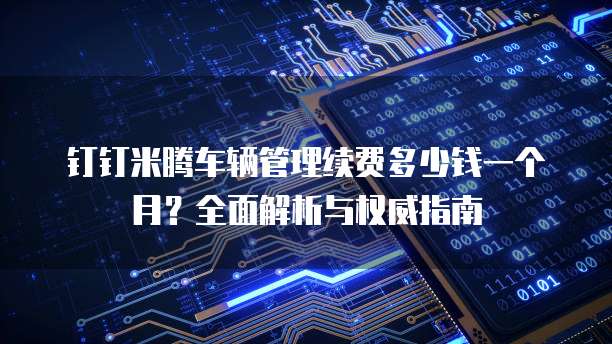 钉钉米腾车辆管理续费多少钱一个月?全面解析与权威指南
