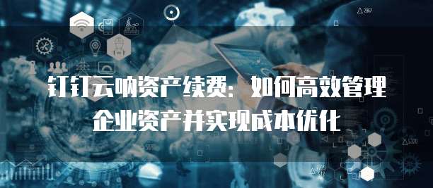 钉钉云呐资产续费:如何高效管理企业资产并实现成本优化