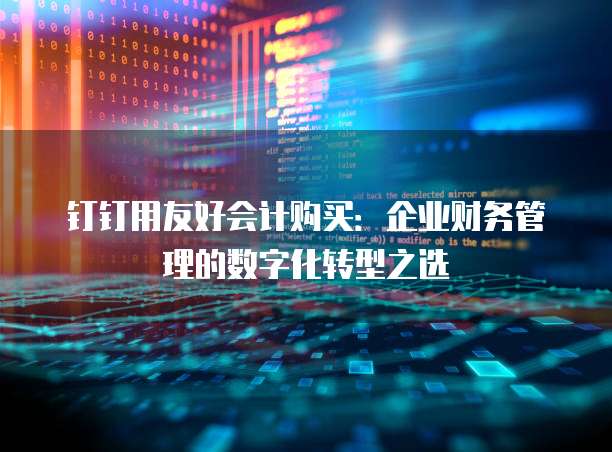钉钉用友好会计购买:企业财务管理的数字化转型之选