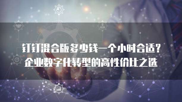 钉钉混合版多少钱一个小时合适?企业数字化转型的高性价比之选