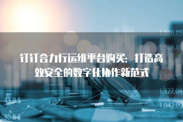 钉钉合力行运维平台购买:打造高效安全的数字化协作新范式