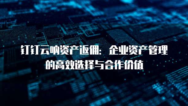 钉钉云呐资产返佣:企业资产管理的高效选择与合作价值