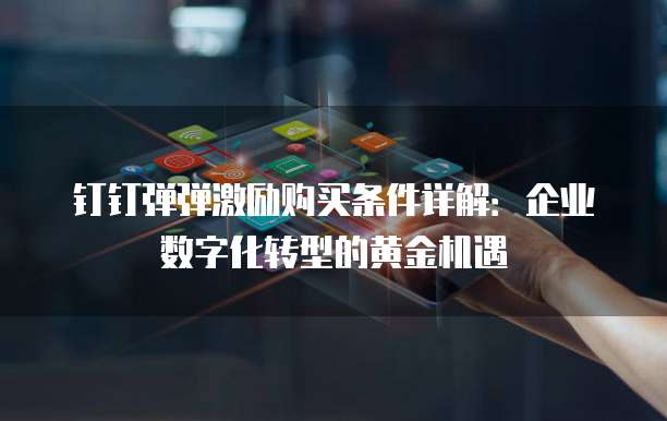 钉钉弹弹激励购买条件详解：企业数字化转型的黄金机遇