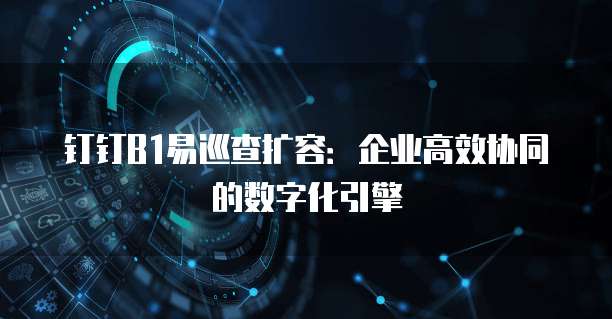 钉钉B1易巡查扩容：企业高效协同的数字化引擎
