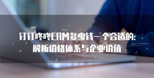 钉钉咚咚CRM多少钱一个合适的:解析价格体系与企业价值