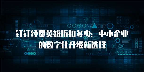 钉钉经费英雄折扣多少:中小企业的数字化升级新选择